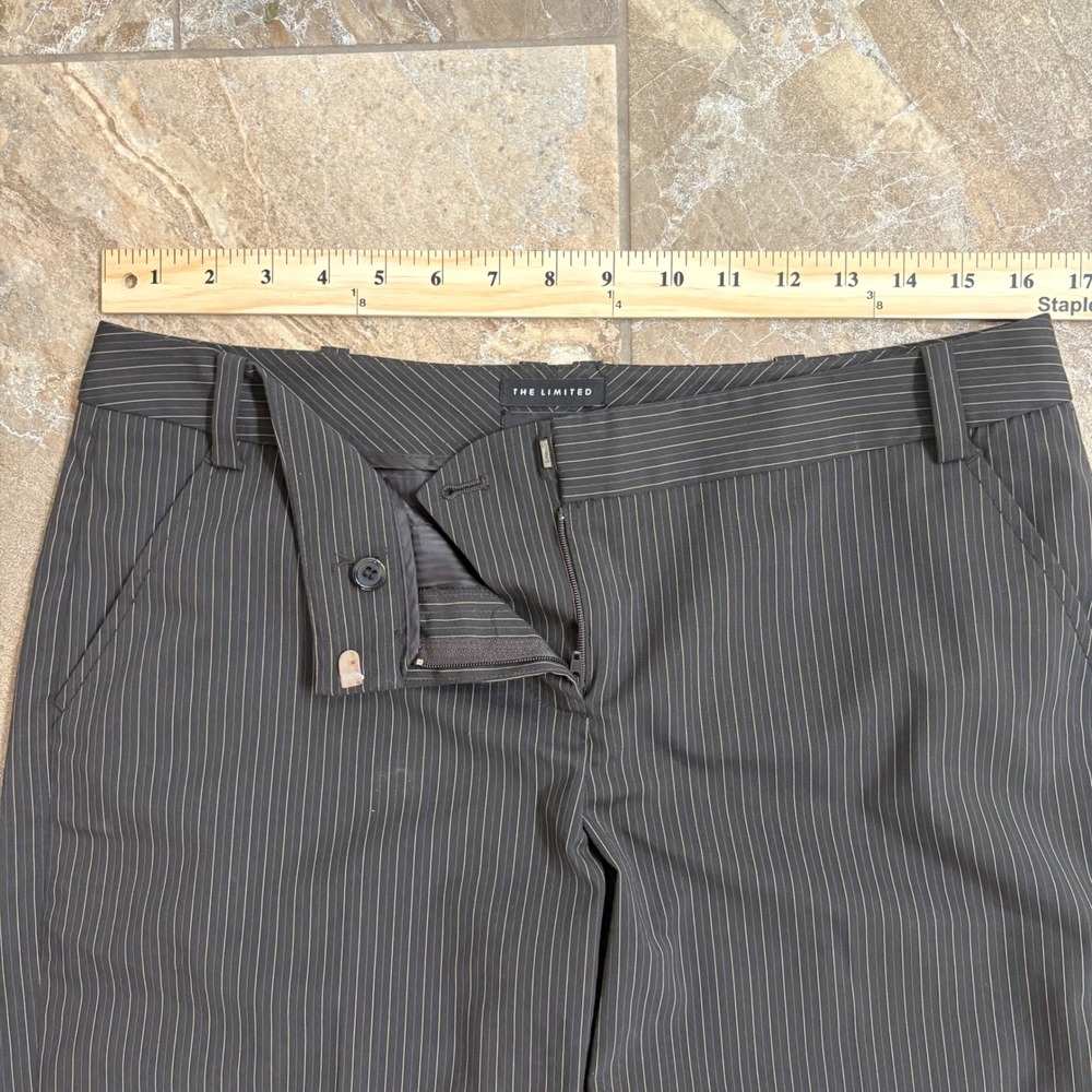 The Limited Pinstripe Bermuda Shorts Cuffed Dressy Career Gray Size 10 - Picture 2 of 5